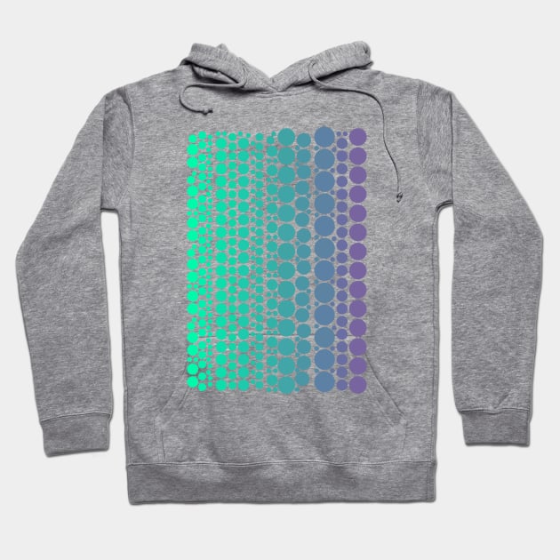 Teal To Purple Gradient Polka Dots Hoodie by love-fi